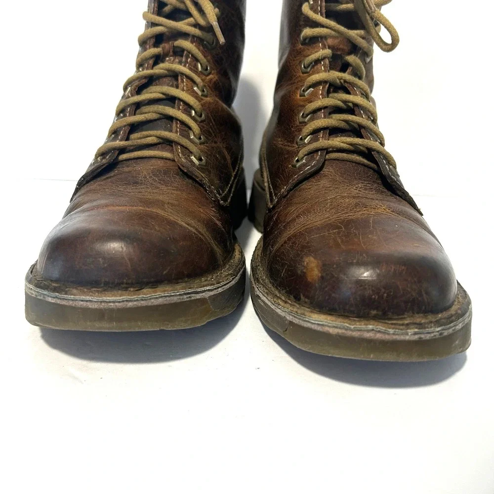 Dr. Martens Jasper Boots Men 10 Brown Distressed Leather Lace Up Gorpcore Grunge